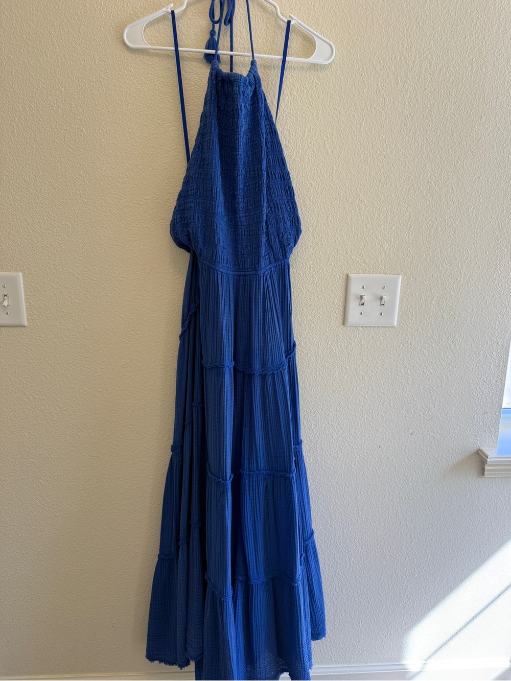 Anthropologie Cobalt Blue Halter Maxi Dress